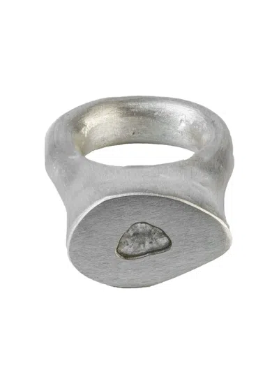 Parts Of Four Kids' Sterling Silver Tall Roman Diamond Ring In Metallic