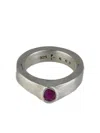 Parts Of Four Stigma Ruby-set Silver Ring In Metallic