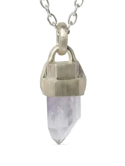 Parts Of Four Talisman Amethyst Pendant Necklace In Silver