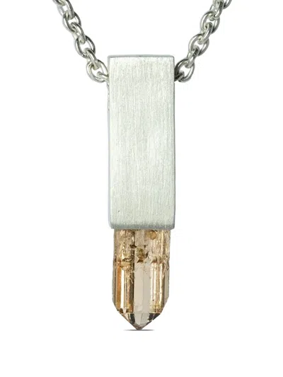 Parts Of Four Talisman Cuboid Topaz Necklace In Silver