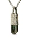 Parts Of Four Talisman Specimen Elbaite Necklace In Silver