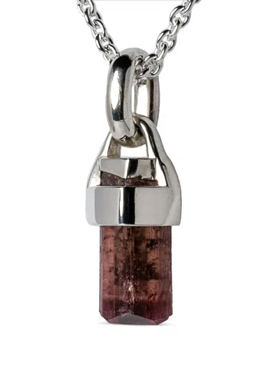 Parts Of Four Talisman Specimen Rubellite Necklace In Silver