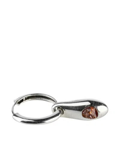 Parts Of Four Teardrop-zincite Hoop Earring In Metallic