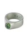 Parts Of Four Terrestrial Surfaced Peridot Ring In Metallic
