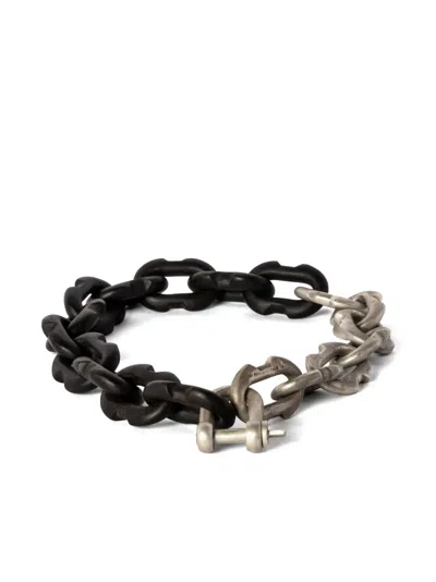 Parts Of Four Two-tone Design Cable-chain Link Necklace In Black