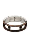 Parts Of Four Two-tone Distressed Cuff Bracelet In Silver