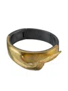 Parts Of Four X Dualflow Sterling-silver Sistema Crane-head Bracelet In Gold