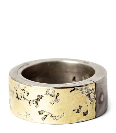 Parts Of Four Yellow Gold-plated Acid-treated Silver Sistema Ring