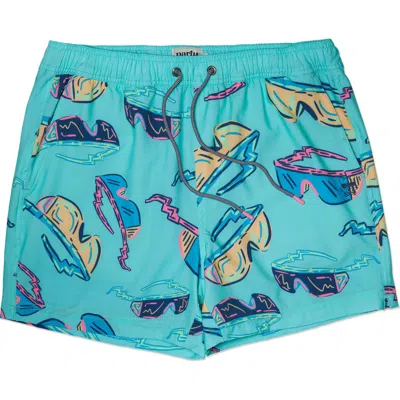 Party Pants 7 Blockers Happy Hour Swim Trunks In Blue