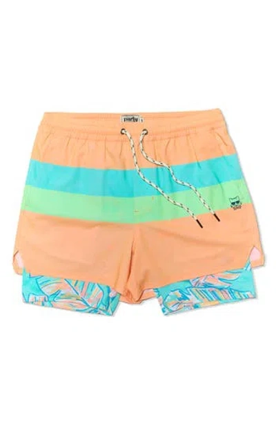 Party Pants All American Sport Swim Trunks In Coral