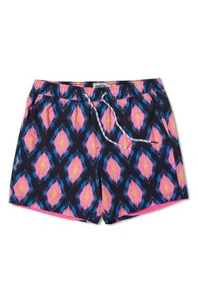 Party Pants Billy Ikat Sport Swim Trunks In Black