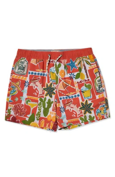Party Pants Drinko De Mayo 5-inch Starter Swim Trunks In Red