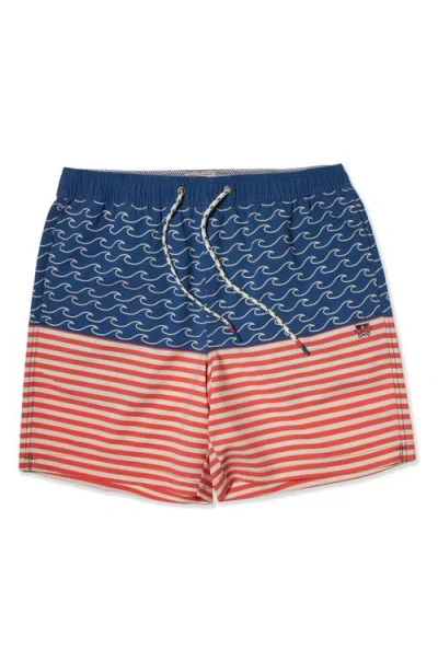 Party Pants Finner Party Starter 5-inch Swim Trunks In Red
