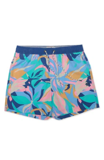 Party Pants Floral Party Starter Swim Trunks In Blue