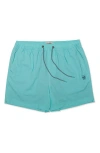 Party Pants Happy Hour Solid Swim Trunks In Blue