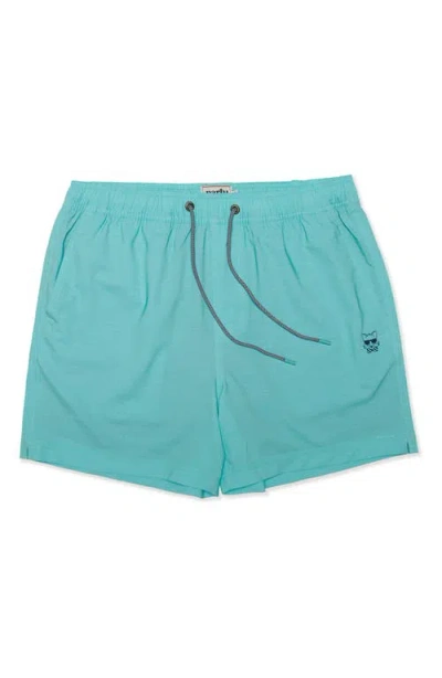 Party Pants Happy Hour Solid Swim Trunks In Blue