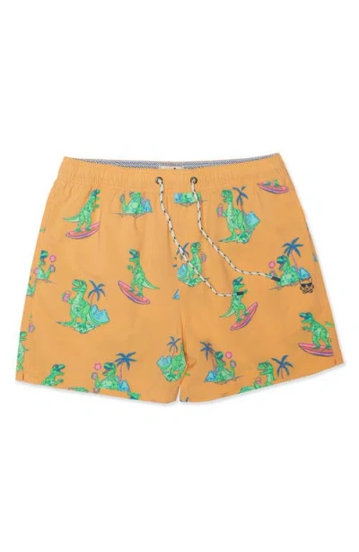 Party Pants Rad-i-cool Party Starter 5-inch Swim Trunks In Yellow