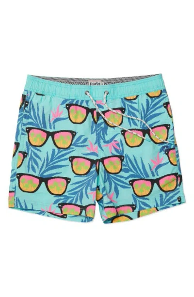 Party Pants Shady Swim Trunks In Mint