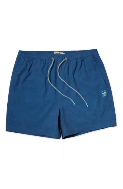 Party Pants Solid Happy Hour 5-inch Swim Trunks In Blue