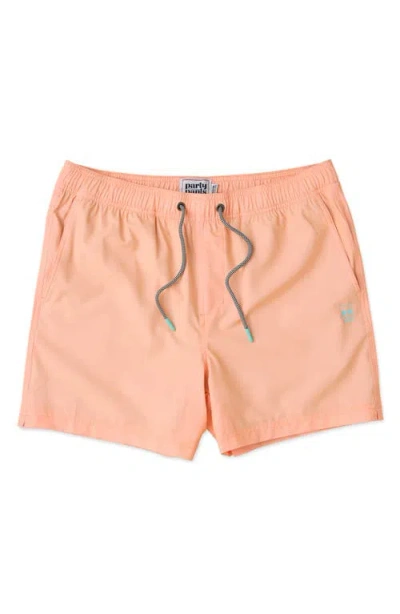 Party Pants Solid Happy Hour 5-inch Swim Trunks In Orange