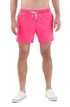 Party Pants Solid Vintage Volley Swim Shorts In Pink