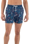 PARTY PANTS PARTY PANTS STAR SPANGLED HAMMERED SWIM TRUNKS