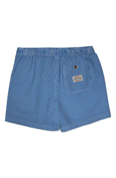 Party Pants Stripe Party Starter 5-inch Swim Trunks In Blue