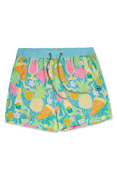 Party Pants Vacay Vibes Happy Hour 5-inch Swim Trunks In Blue