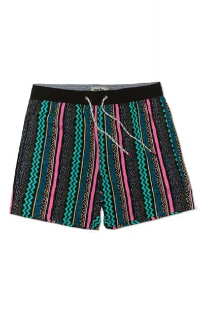Party Pants Vertical Vibes Swim Trunks In Black