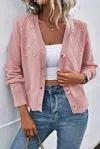 Partyeight Positively Pearl Cardigan In Sepia Rose In Multi
