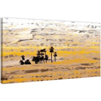 Parvez Taj 'boujdour' By  Painting Print On Wrapped Canvas In Black;yellow