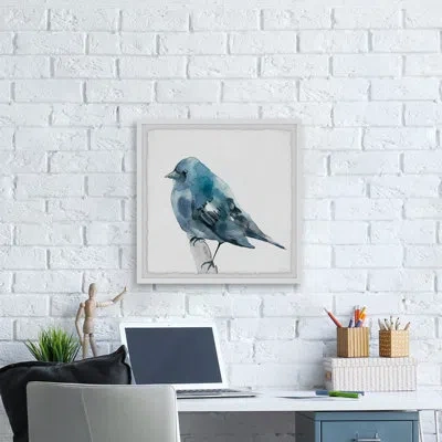 Parvez Taj Chubby Blue Bird By  - Picture Frame Print On Paper In Blue,black