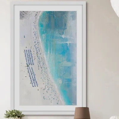 Parvez Taj Coastal Serenity The Coast By  - Picture Frame Print In Blue;cream