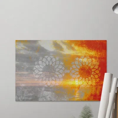 Parvez Taj 'del Faro' By  Painting Print On Wrapped Canvas In Gray;orange