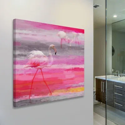 Parvez Taj 'heathfield' Print On Wrapped Canvas In Pink,gray