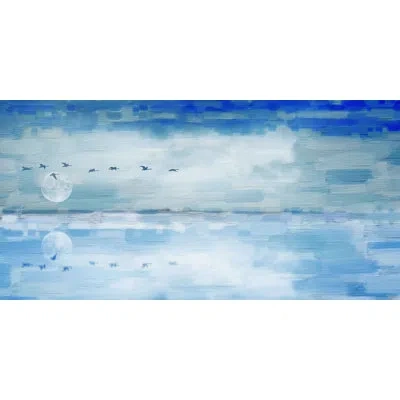 Parvez Taj 'huntingdon' By  Painting Print On Wrapped Canvas In Blue;white