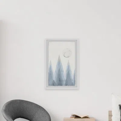 Parvez Taj Mountain Sharp By  - Picture Frame Print On Paper In Blue