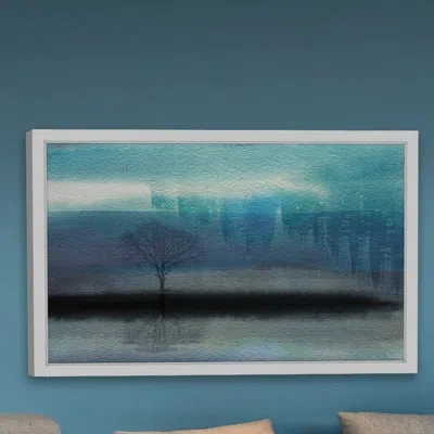 Parvez Taj 'mystic Teal' By  - Picture Frame Print On Paper In Gray;teal