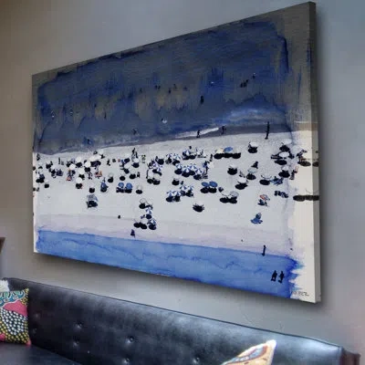 Parvez Taj 'nem' By  Painting Print On Wrapped Canvas In Blue;white