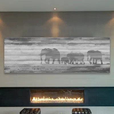 Parvez Taj Parade Of Tusks By  - Photographic Print On Wood In Gray
