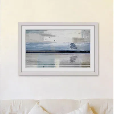 Parvez Taj 'shimmering Reflection' By  - Picture Frame Photographic Print On Paper In Blue;black;gray