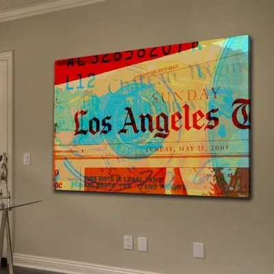 Parvez Taj 'sunset Boulevard' By  Painting Print On Wrapped Canvas In Blue;red;yellow;blue,red,yellow