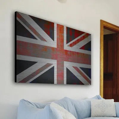 Parvez Taj Union Jack By  - Unframed Print On Metal In Red,blue,gray;blue;gray;red