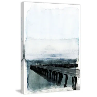Parvez Taj 'wharf' By  Painting Print On Wrapped Canvas In Blue;black;white