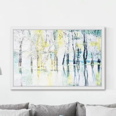 Parvez Taj 'yellow Haze' - Picture Frame Painting Print On Paper In Blue;gray;yellow