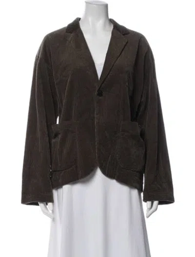 Pre-owned Pas De Calais 2025 Corduroy Blazer In Brown