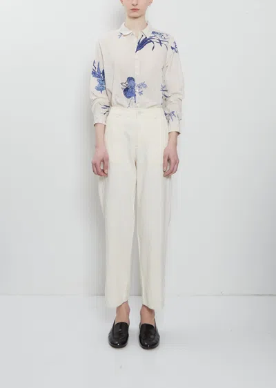 Pas De Calais 8oz Natural Denim Baker Pants In White
