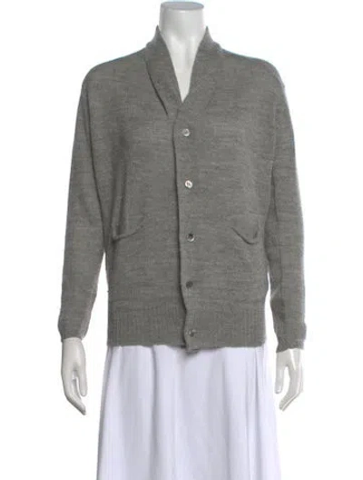 Pre-owned Pas De Calais Alpaca Open Front Sweater In Grey