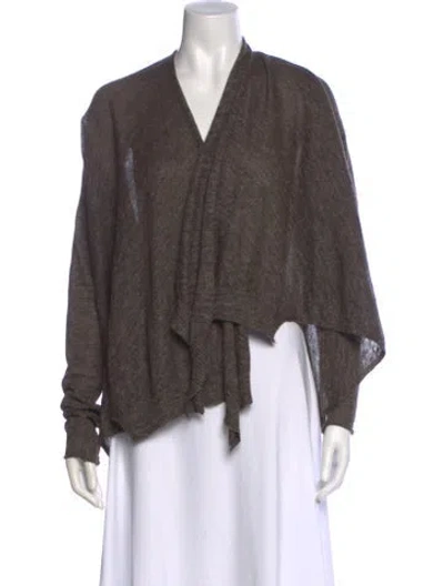 Pre-owned Pas De Calais Alpaca V-neck Sweater In Brown