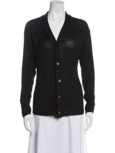 Pre-owned Pas De Calais Alpaca V-neck Sweater In Gray